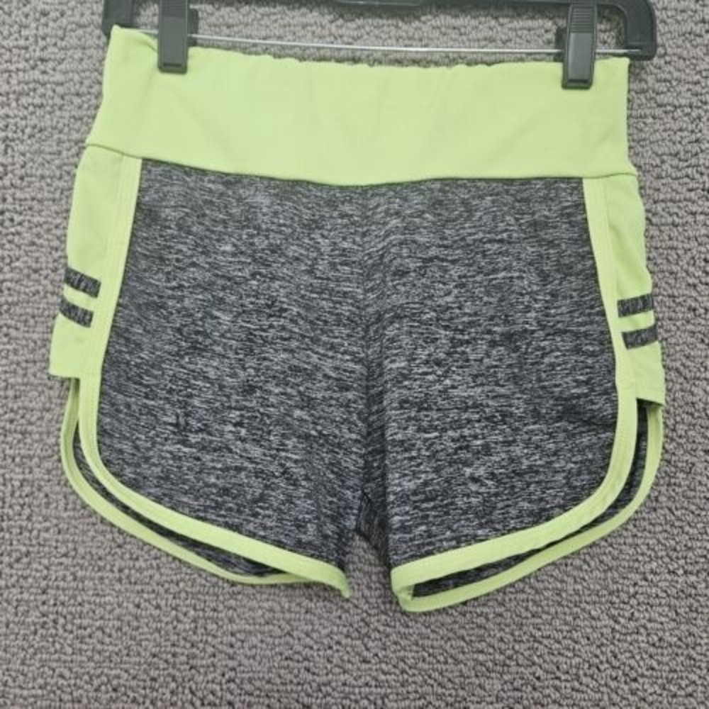 JVINI Women's Green & Gray Athletic Shorts Elastic Waist Size L/XL